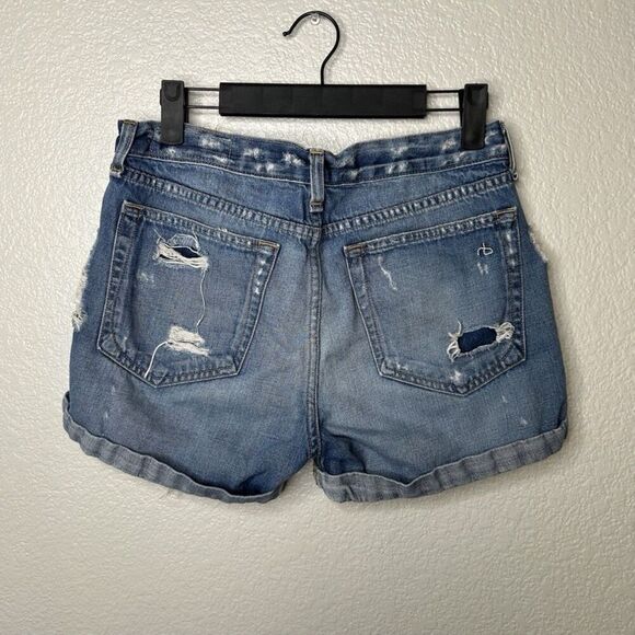 Rag & Bone Rebel Boyfriend Shorts Boho Distressed Denim Jean Shorts Size 25 - Picture 6 of 9